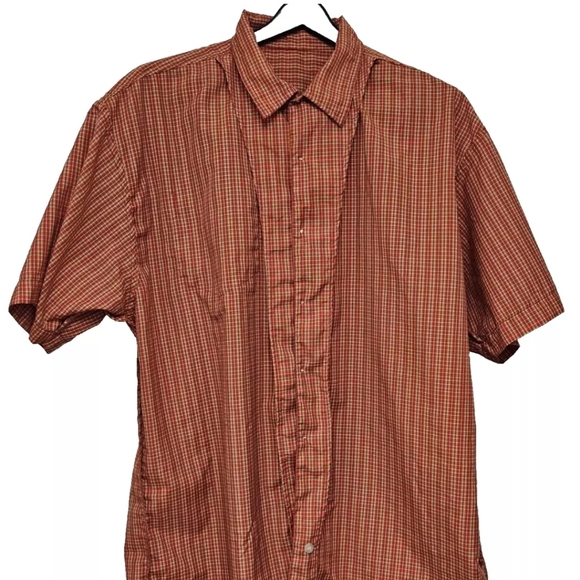 Point Zero Manufacturing Short Sleeve Button Up Shirt Size XL Multicolor Stripe - Picture 8 of 8